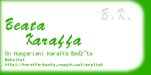 beata karaffa business card